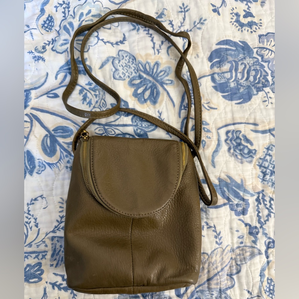 HOBO Olive Green Leather Crossbody Bag